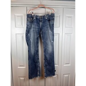 BIG STAR Women's LIV Low-Rise BOOT CUT 5-Pockets BLUE DENIM JEANS Sz 34L